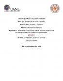 Reporte de trabajo donde aplique la potencialidad de los valores personales, de ciudadano y profesionales