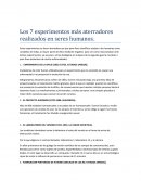 Los 7 experimentos más aterradores realizados en seres humanos..