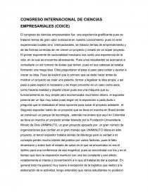 CONGRESO INTERNACIONAL DE CIENCIAS EMPRESARIALES (COICE). Página 1