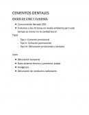 CEMENTOS DENTALES OXIDO DE CINC Y EUGENOL