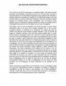 Rol etico del investigador cientifico