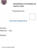 Actividad Diagnostica base de datos