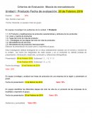 Criterios de Evaluación Mezcla de mercadotecnia
