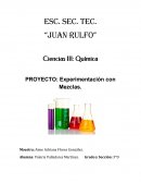 Ciencias III: Química PROYECTO: Experimentación con Mezclas