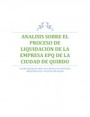 ANALISIS SOBRE EL PROCESO DE LIQUIDACION DE LA EMPRESA EPQ DE LA CIUDAD DE QUIBDO.