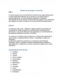 Gestión tecnológica y de la innovación