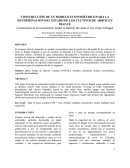 CONSTRUCCIÓN DE UN MODELO ECONOMÉTRICO PARA LA DETERMINACIÓN DEL ESTADO DE LOS CULTIVOS DE ARROZ EN IBAGUÉ