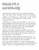 RULES OF A DICTIONARY