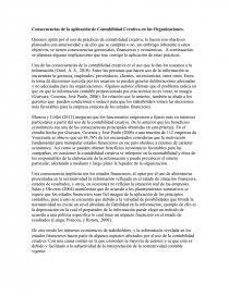 Consecuencias de la aplicación de Contabilidad Creativa en las Organizaciones.. Página 1