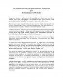 Administración y pensamiento disruptivo