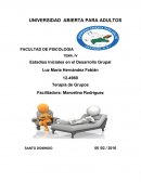 Terapia de grupo Estadios Iníciales en el Desarrollo Grupal