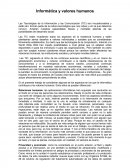 Informática y valores humanos.