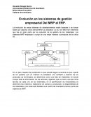 Evolución en los sistemas de gestión empresarial Del MRP al ERP..