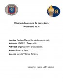 Organización y jerarquizacion. Tipo de software de manejo de base de datos.