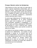 Ensayo literario sobre los fantasmas
