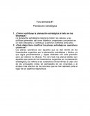 Foro semana #1 Planeación estratégica