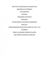 TRANSFORMADOR REDUCTOR. Página 1