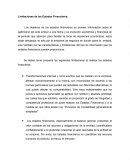 Limitaciones de los Estados Financieros