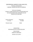 CAUSAS Y CONSECUENCIAS DE LA DELINCUENCIA EN LOS ADOLESCENTES DEL MUNICIPIO DE SAN FRANCISCO DE MACORIS