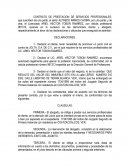 ENSAYO: CONTRATO DE PRESTACION DE SERVICIOS PROFESIONALES.