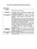 DETALLES DE LAS ESPECIFICACIONES DEL PROYECTO.