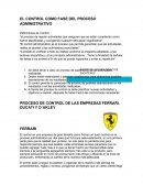 PROCESO DE CONTROL DE LAS EMPRESAS FERRARI, DUCATI Y O´AKLEY