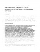 LIMPEZA Y ESTERILIZACION EN EL AREA DE QUIROFANOS EN HOSPITAL DE ESPECIALIDADES ESTETICAS
