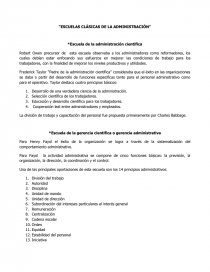 ESCUELAS CLÁSICAS DE LA ADMINISTRACIÓN. Página 1