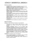 LÉXICO Y SEMÁNTICA. UNIDAD 4