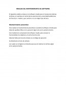 ANALISIS DEL MANTENIMIENTO DE SOFTWARE