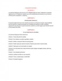 REGLAMENTO INTERNO DE LOS DERECHOS DE LOS NIÑOS. Página 1