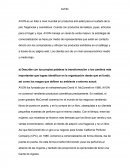 Describe con tus propias palabras la transformación o los cambios más importantes que logras identificar en la organización desde que se fundó, así como los rasgos que definen su ambiente o entorno actual.