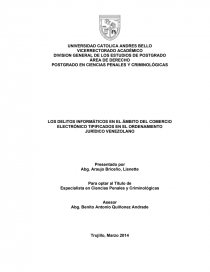 LOS DELITOS INFORMÁTICOS EN EL ÁMBITO DEL COMERCIO ELECTRÓNICO TIPIFICADOS EN EL ORDENAMIENTO. Página 1