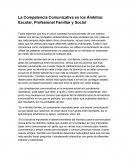 La Competencia Comunicativa en los Ámbitos: Escolar, Profesional Familiar y Social