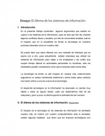 Ensayo: El dilema de los sistemas de información. Página 1