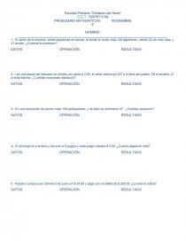 PROBLEMAS RAZONADOS PARA PRIMARIA. Página 1