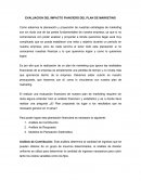 EVALUACION DEL IMPACTO FIANCIERO DEL PLAN DE MARKETING