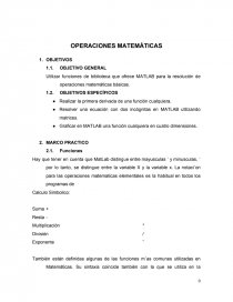 Operaciones matematicas MATLAB. Página 1