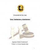 Totalitarismo y Autoritarismo Asignatura: Derecho Constitucional I