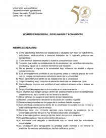 NORMAS FINANCIERAS, DICIPLINARIAS Y ECONOMICAS. Página 1