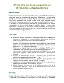 Primer Programa de Direccion de Operaciones URP