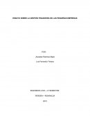 ENSAYO SOBRE LA GESTIÓN FINANCIERA DE LAS PEQUEÑAS EMPRESAS