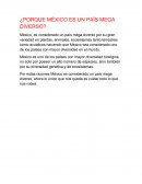 ¿Por que México es un país mega diverso?