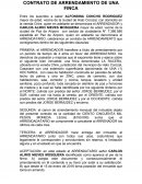 CONTRATO DE ARRENDAMIENTO DE UNA FINCA