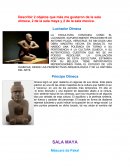 Describir 2 objetos que más me gustaron de la sala olmeca, 2 de la sala maya y 2 de la sala mexica