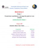 Ecuaciones cuadráticas o de segundo grado en una variable