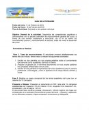 Trabajo. Actividad es de carácter individual