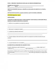 MEDICIÒN Y REGISTRO DE DATOS (LAB. DE CIENCIAS EXPERIMENTALES). Página 1