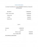 Compra de Mercadería Se compra mercadería por un valor de 800,000.00. Recibimos un descuento del 20% gravada.