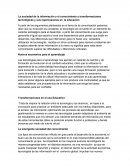 La sociedad de la información y el conocimiento y transformaciones tecnológicas y sus repercusiones en la educación